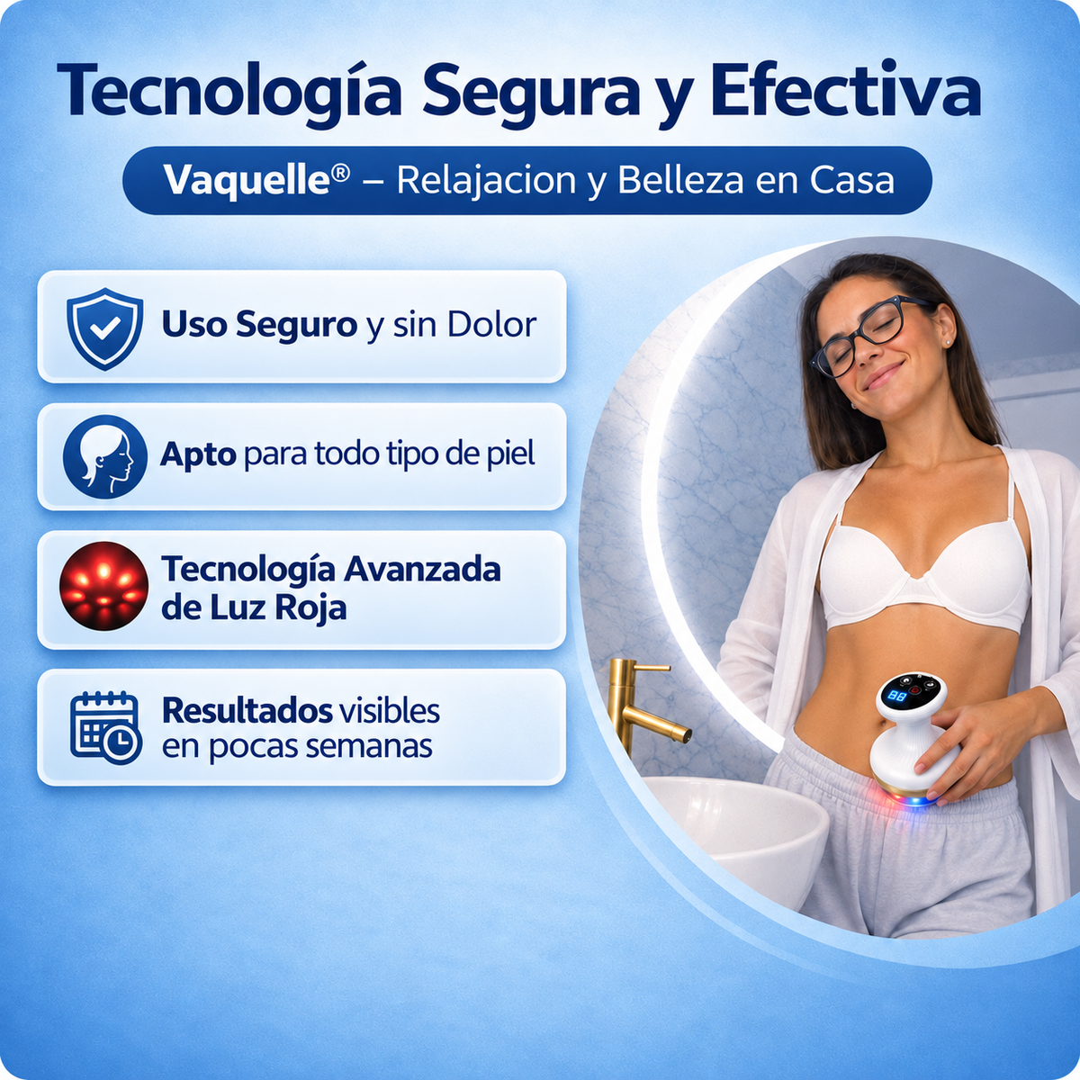 Vaquelle® Masajeador Anticelulitis con Luz Roja y Azul
